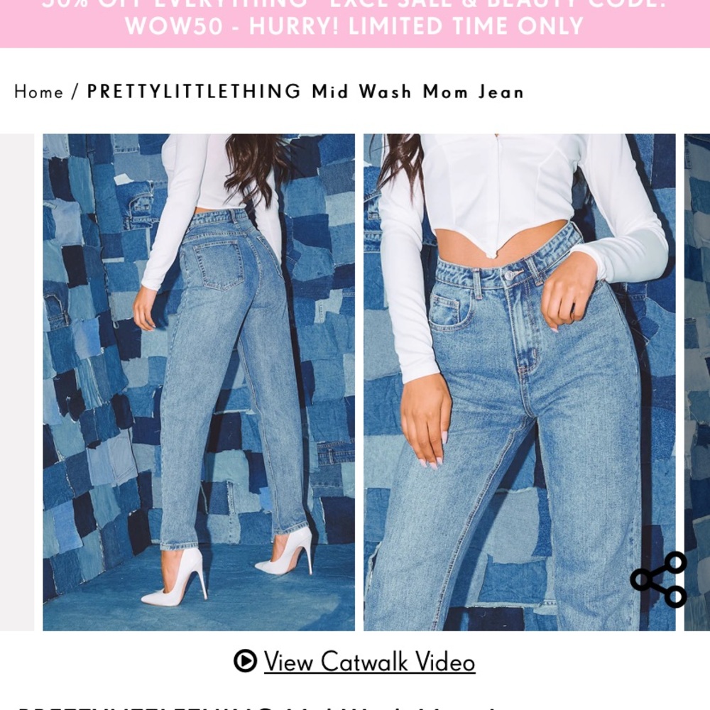 NWT size 6 mid blue wash mom jean
